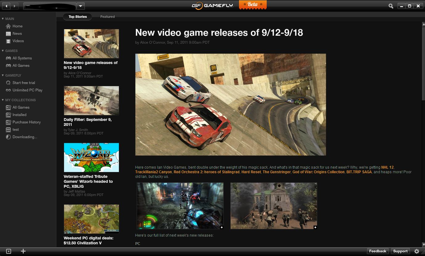 GameFly Digital Downloads Beta Preview and Beta Codes